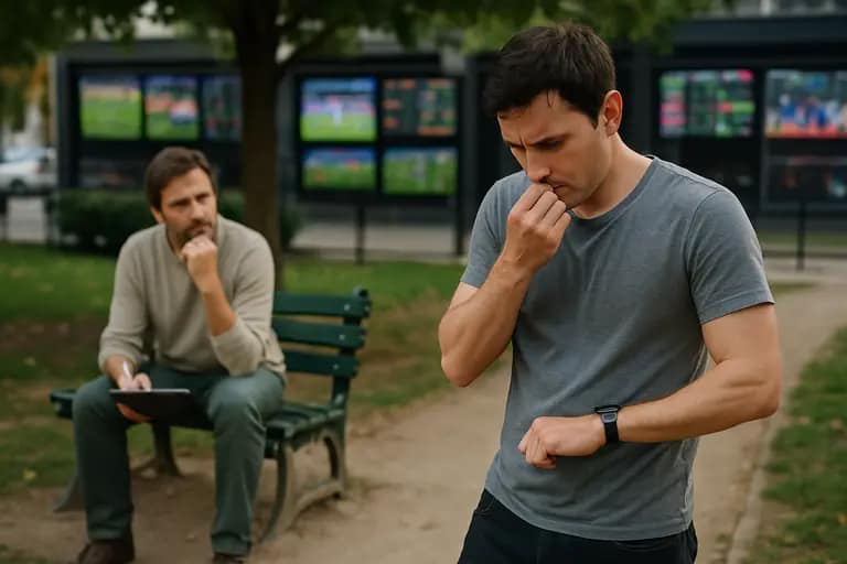Person reviewing betting limits and account settings before placing a wager