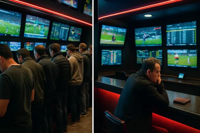 Side-by-side betting market screens viewed during football analysis