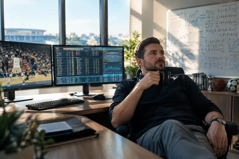 Sportsbook odds board beside an event-contract trading interface