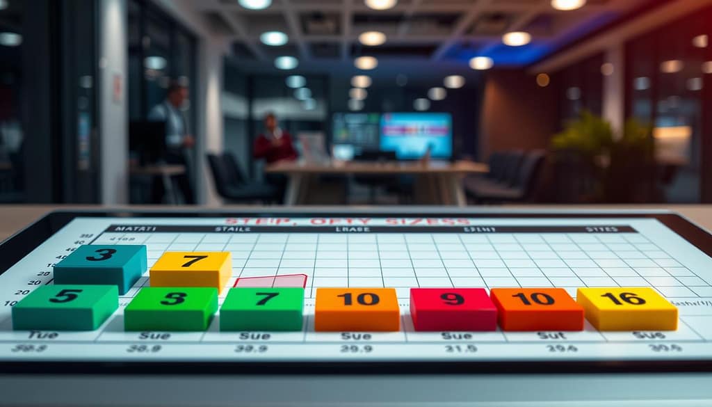 A detailed sports betting key numbers chart laid out on a sleek, modern digital interface. In the foreground, prominent key numbers (like 3, 7, 10, etc.) are represented in bold, visually distinct blocks, each color-coded according to different sports—football, basketball, and baseball. The middle layer features line graphs illustrating step sizes and pricing trends, with subtle grid lines for clarity. In the background, a blurred view of a contemporary office setting with strategically placed ambient lighting, enhancing a professional atmosphere. The image should evoke a sense of analysis and strategy, reflecting the intricate world of sports betting without any text or clutter. Use a sharp focus lens effect that brings the chart into prominence, while giving a soft blur to the background. A detailed sports betting key numbers chart laid out on a sleek, modern digital interface. In the foreground, prominent key numbers (like 3, 7, 10, etc.) are represented in bold, visually distinct blocks, each color-coded according to different sports—football, basketball, and baseball. The middle layer features line graphs illustrating step sizes and pricing trends, with subtle grid lines for clarity. In the background, a blurred view of a contemporary office setting with strategically placed ambient lighting, enhancing a professional atmosphere. The image should evoke a sense of analysis and strategy, reflecting the intricate world of sports betting without any text or clutter. Use a sharp focus lens effect that brings the chart into prominence, while giving a soft blur to the background.