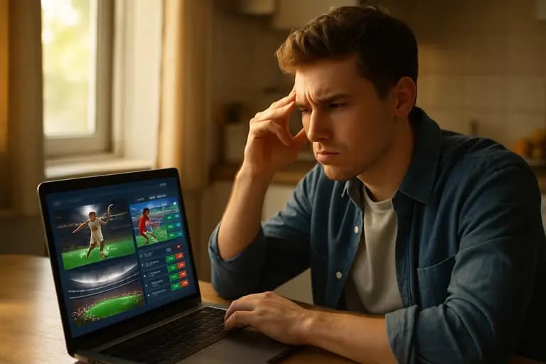 Person reviewing risk notes, market prices, and account rules before placing any wager