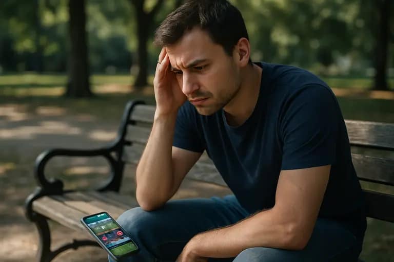 Bettor calmly reviewing account tools and notes at a desk