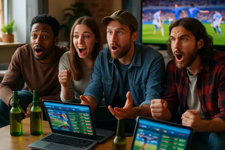Bettor reviewing licensed sportsbook menus on multiple screens