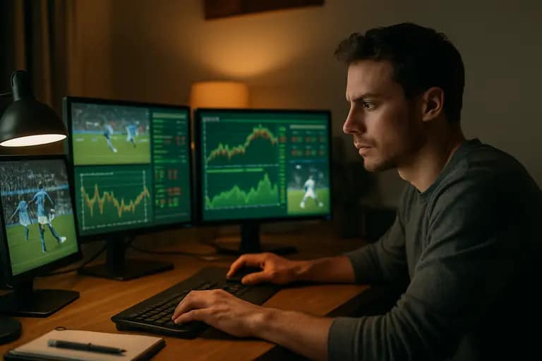 Multiple devices showing account tools, limits and betting market menus