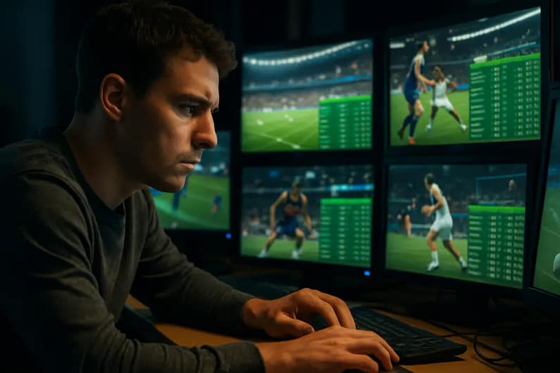 NBA arbitrage markets analysis shown through basketball data charts and trading screens