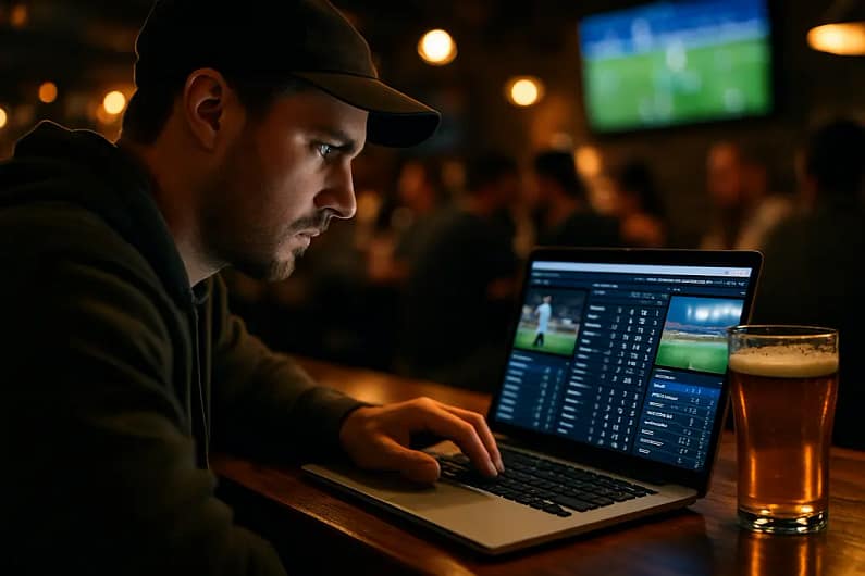 Analyst reviewing prediction market insights on a laptop beside event contract charts